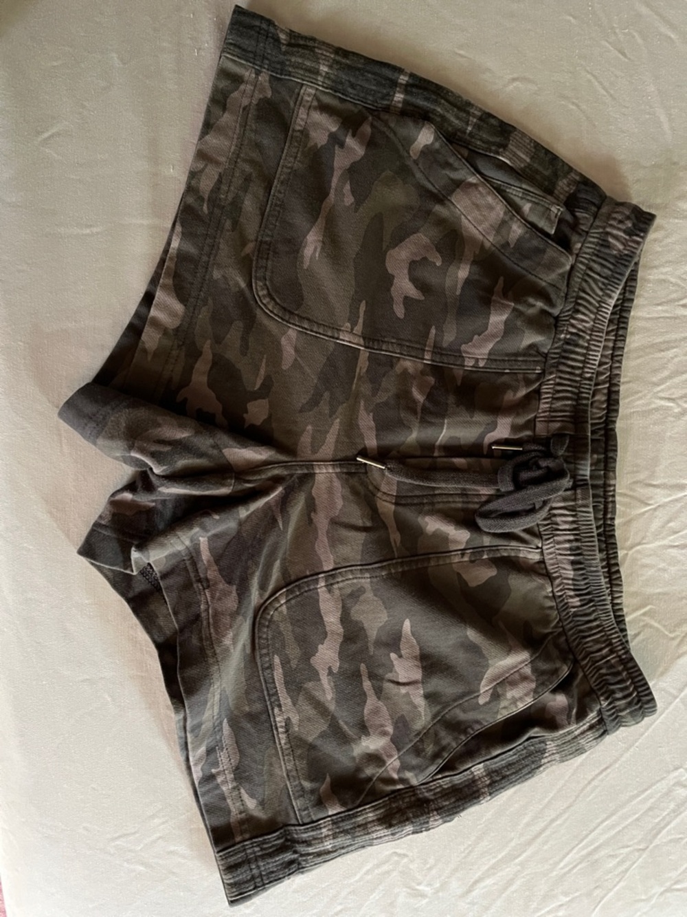 Athleta Olive & Gray Camo Athletic Shorts